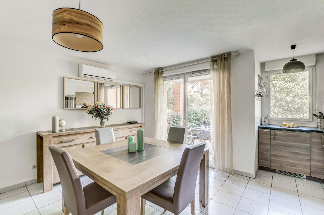 T2 jardinet avec piscine, parking et tennis Toulouse Buitenkant foto