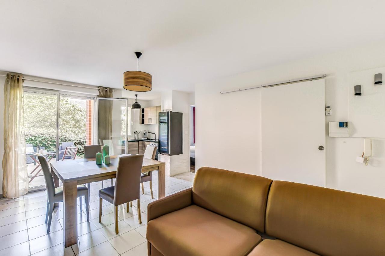 T2 jardinet avec piscine, parking et tennis Toulouse Buitenkant foto